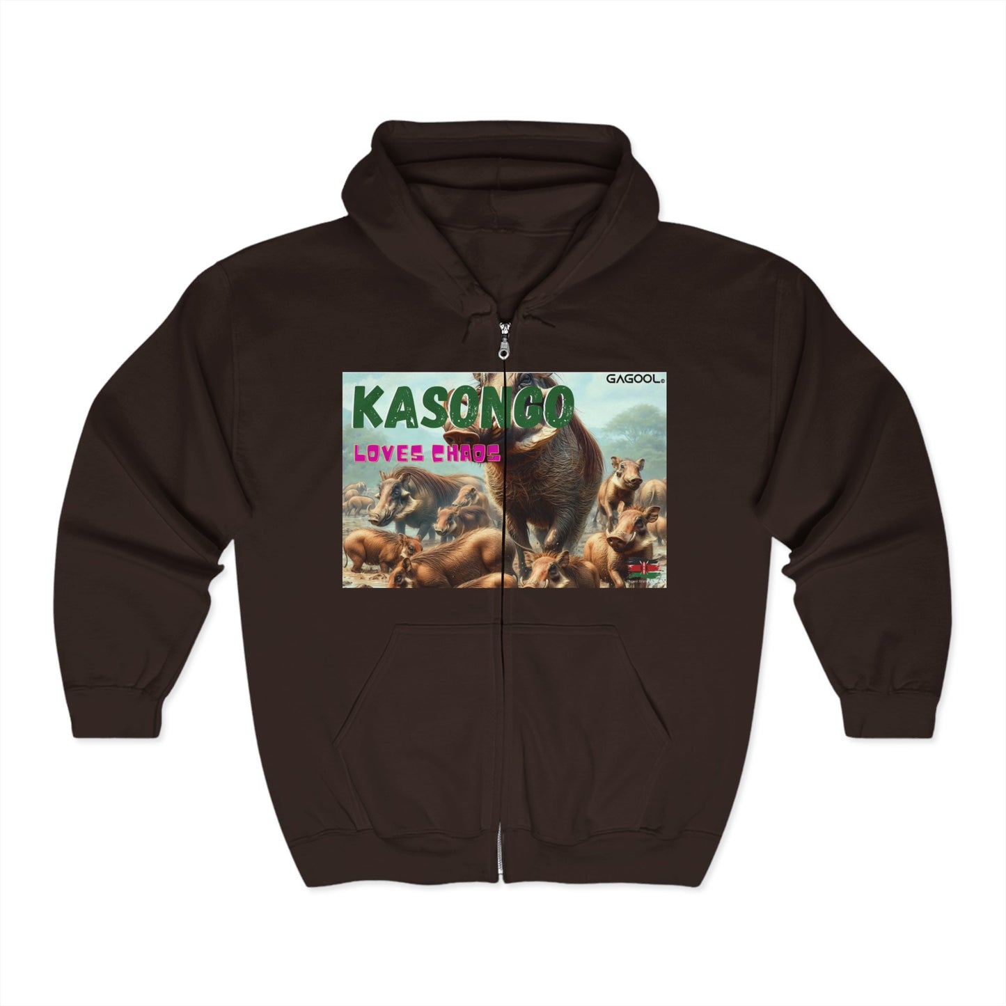 Kasongo Loves Chaos Unisex Heavy Blend Full Zip Hooded Sweatshirt