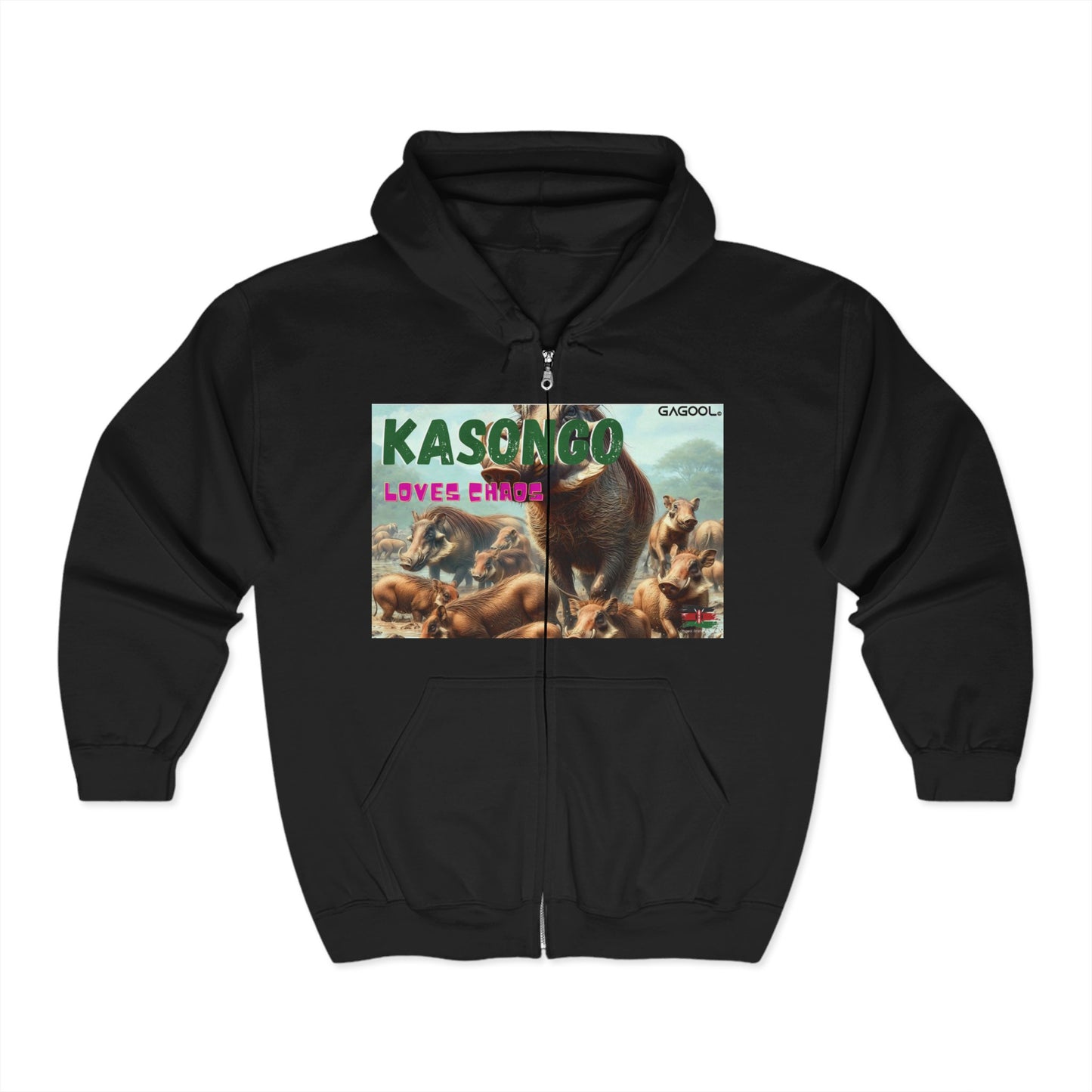Kasongo Loves Chaos Unisex Heavy Blend Full Zip Hooded Sweatshirt