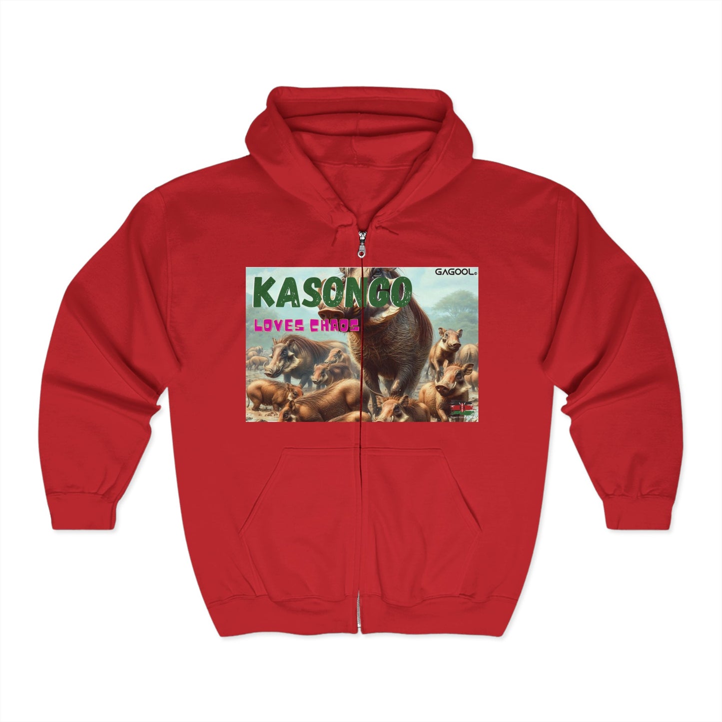 Kasongo Loves Chaos Unisex Heavy Blend Full Zip Hooded Sweatshirt