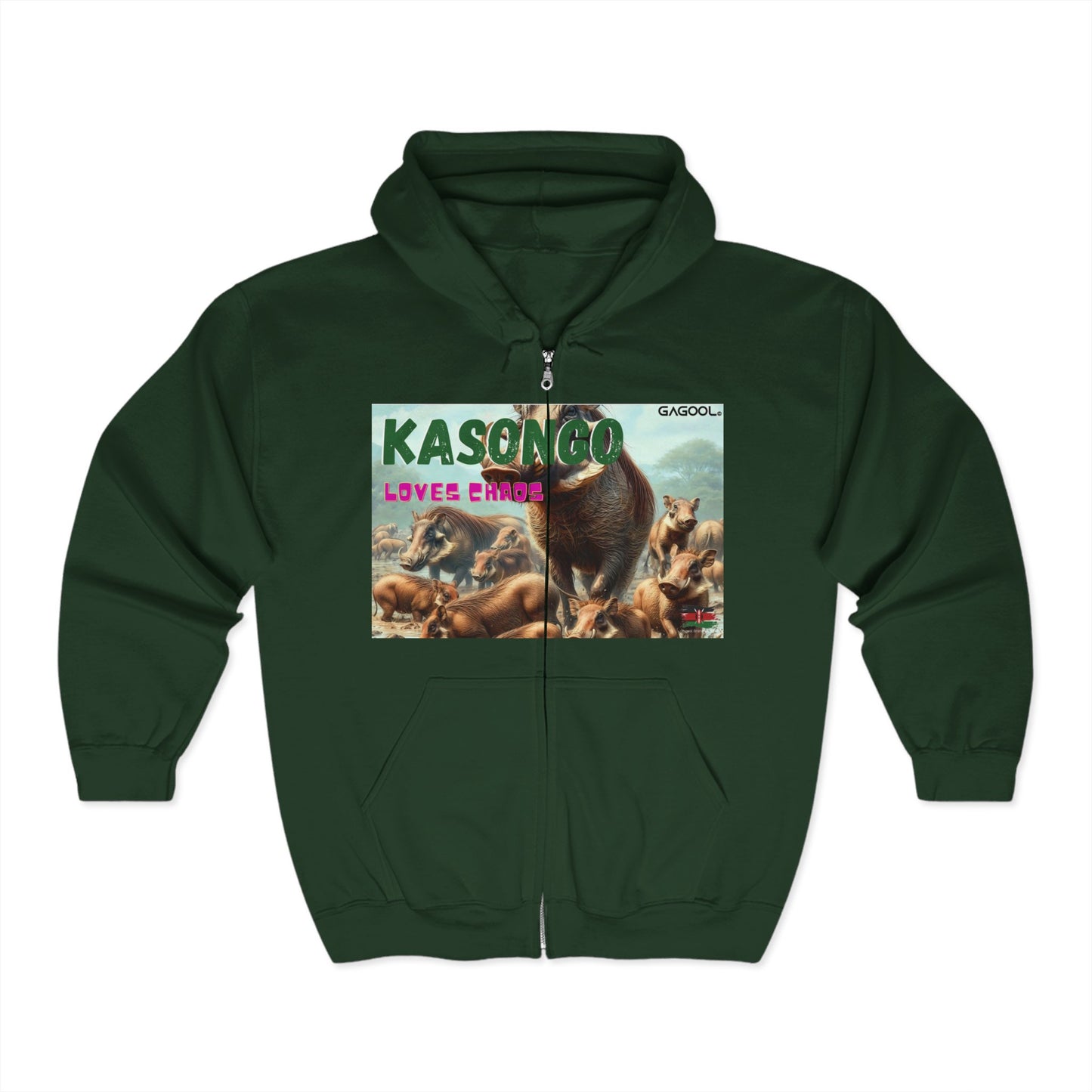 Kasongo Loves Chaos Unisex Heavy Blend Full Zip Hooded Sweatshirt