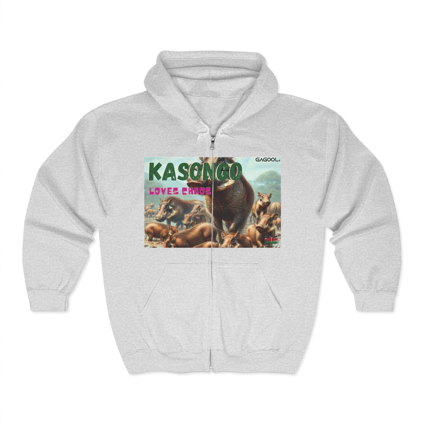 Kasongo Loves Chaos Unisex Heavy Blend Full Zip Hooded Sweatshirt