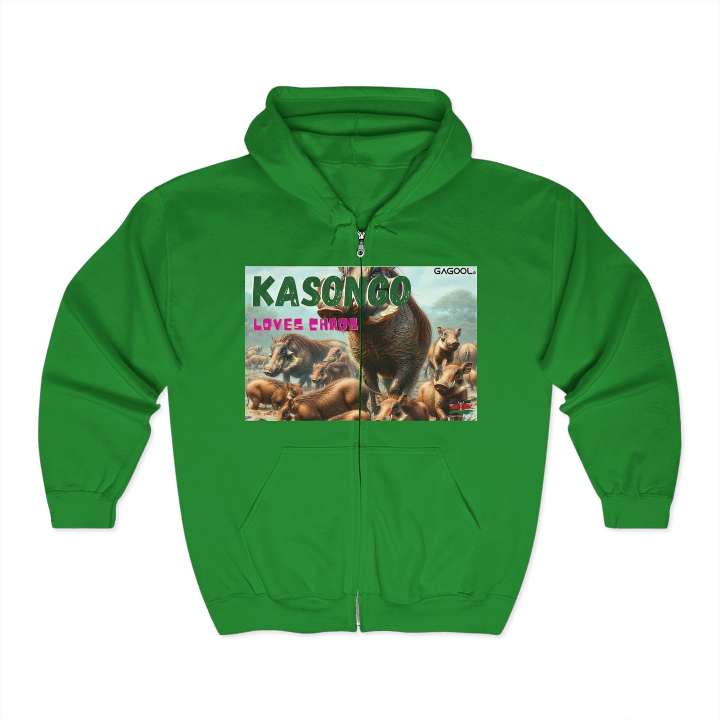 Kasongo Loves Chaos Unisex Heavy Blend Full Zip Hooded Sweatshirt