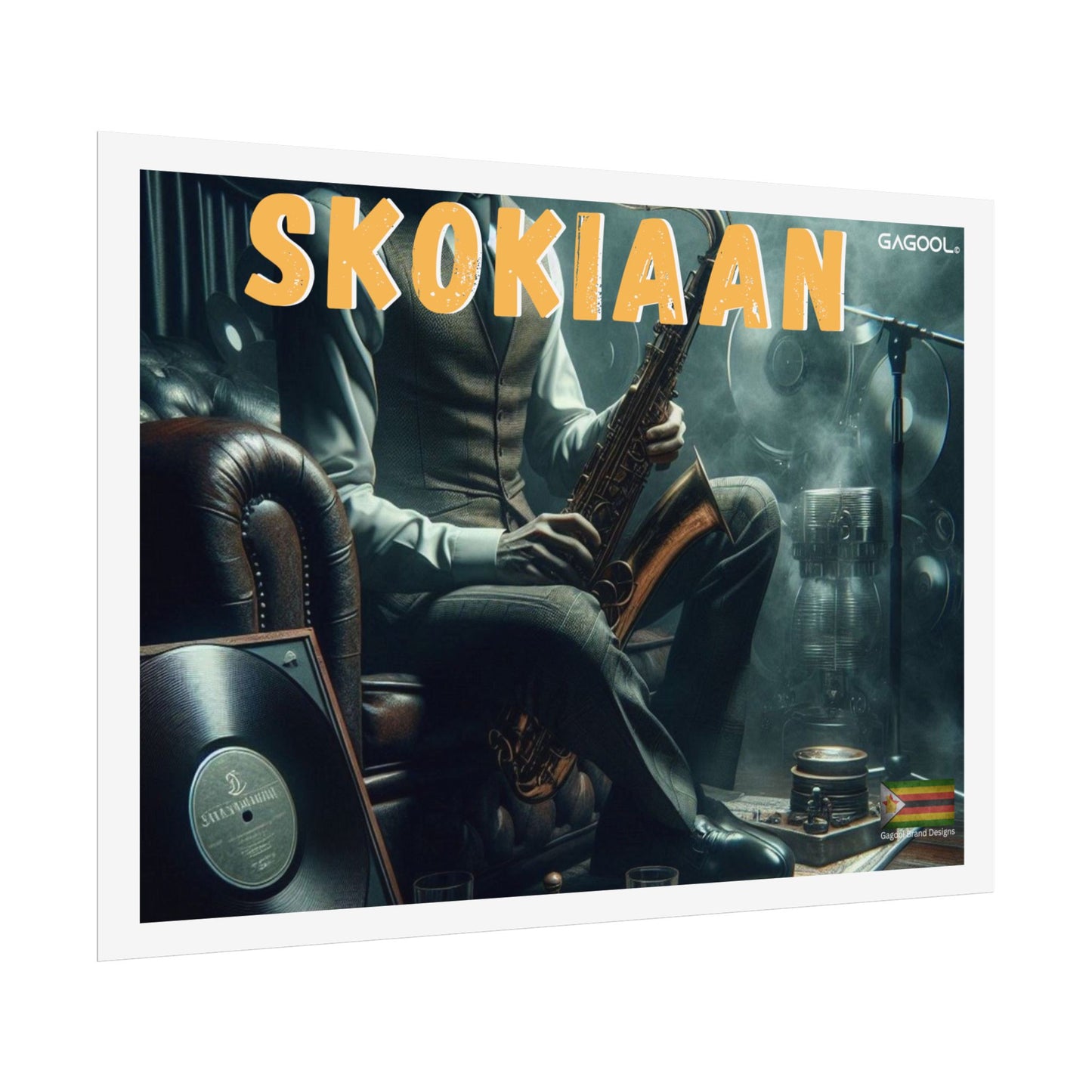 Skokiaan Jazz Music Rolled Poster - Vintage Saxophone Art Print