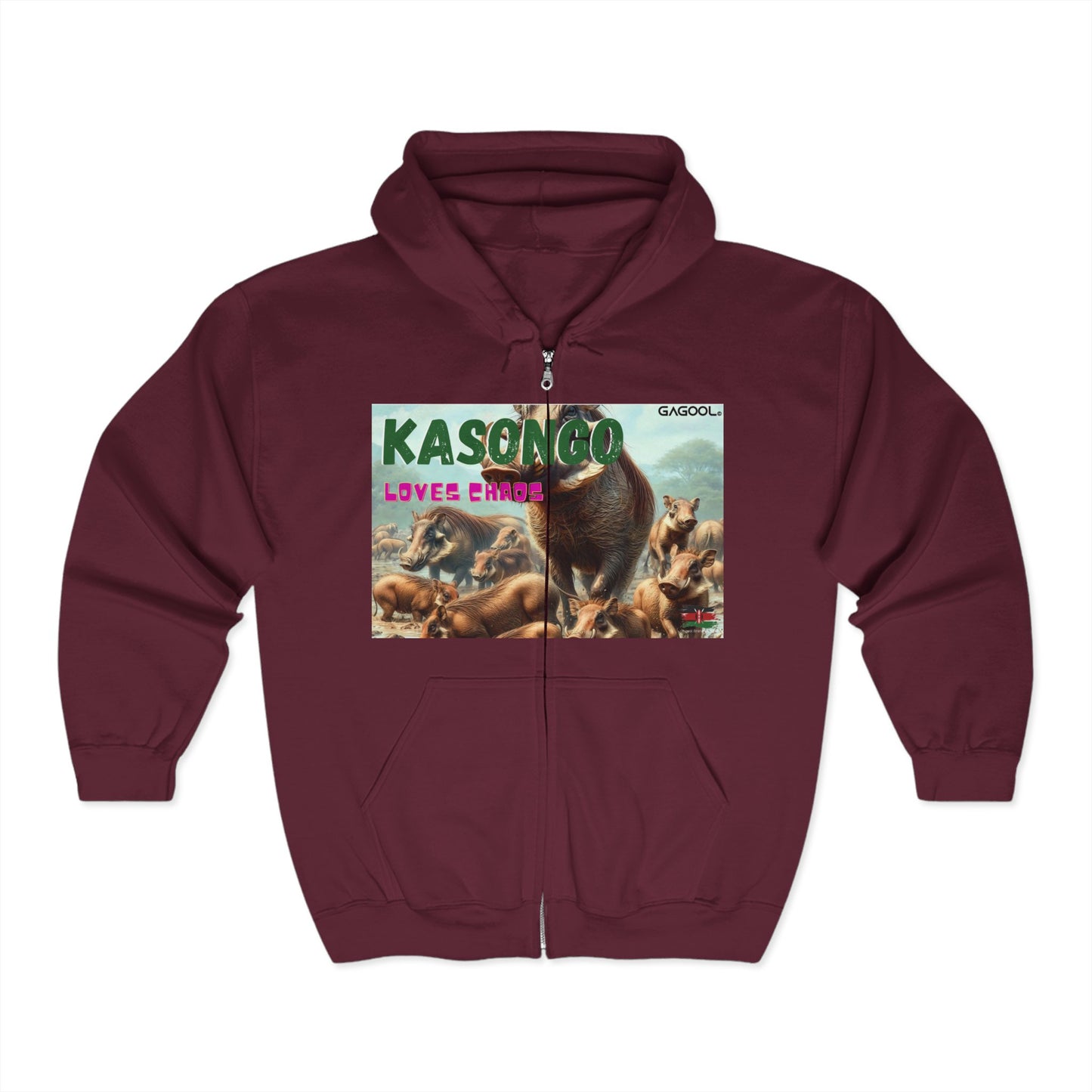 Kasongo Loves Chaos Unisex Heavy Blend Full Zip Hooded Sweatshirt