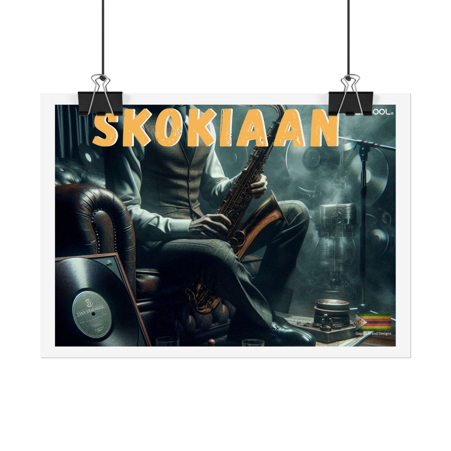 Skokiaan Jazz Music Rolled Poster - Vintage Saxophone Art Print