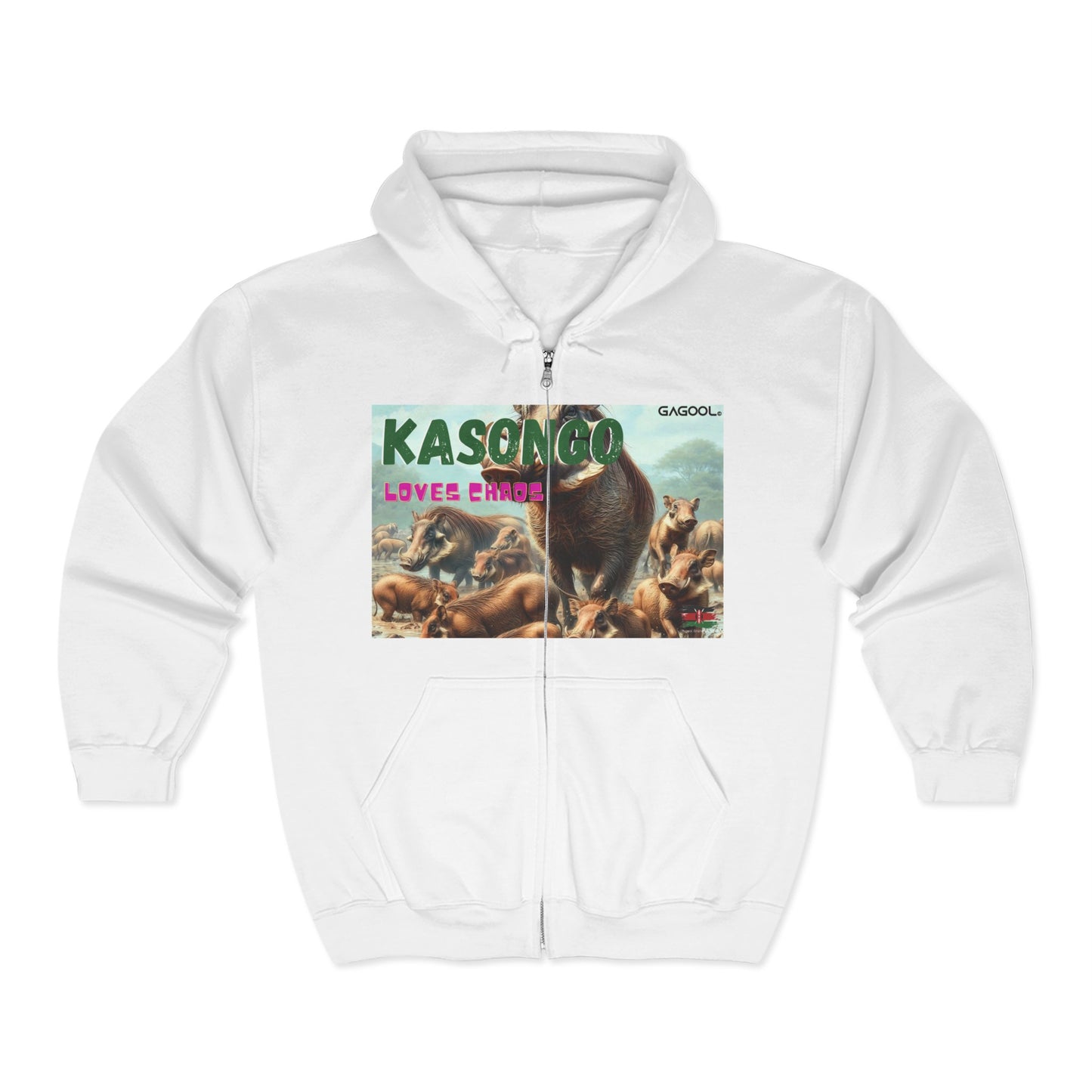 Kasongo Loves Chaos Unisex Heavy Blend Full Zip Hooded Sweatshirt
