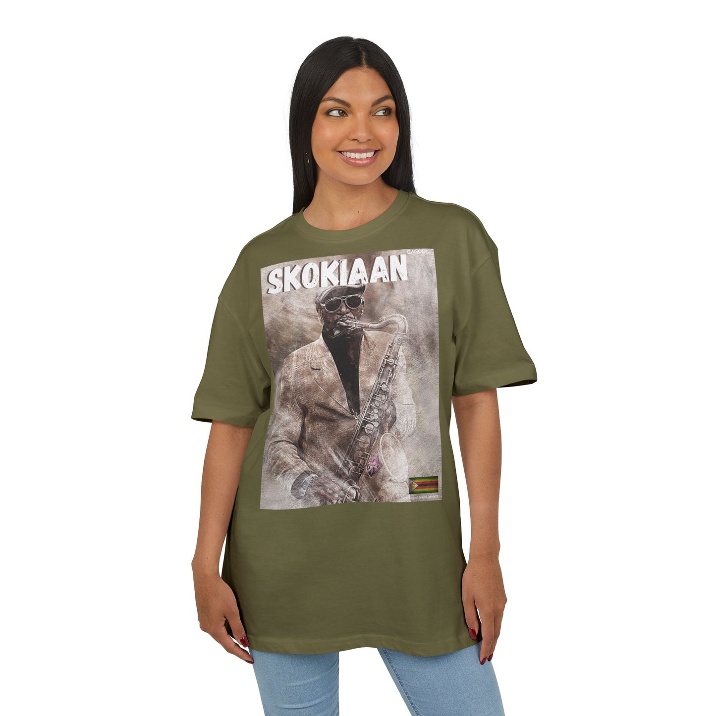 Skokiaan Unisex Heavy Oversize Tee - Jazz Inspired Graphic T-Shirt