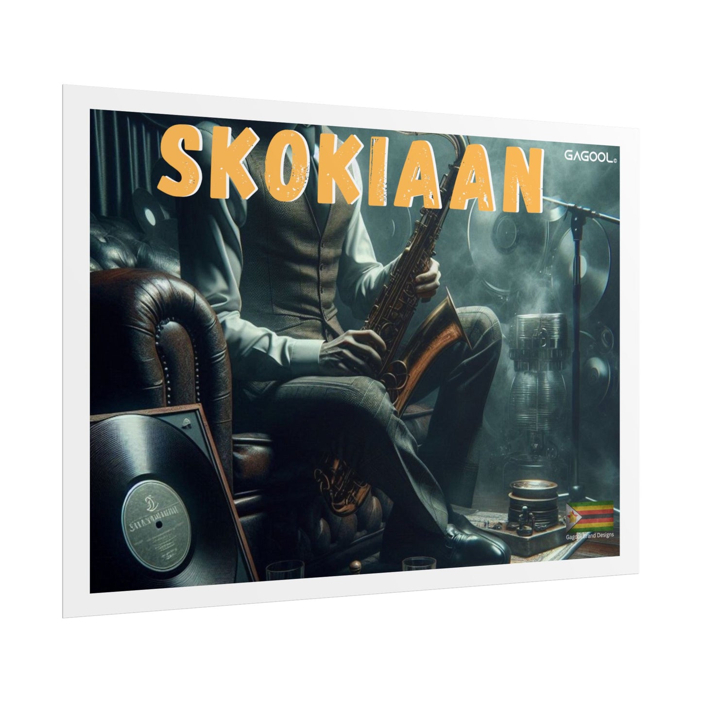 Skokiaan Jazz Music Rolled Poster - Vintage Saxophone Art Print