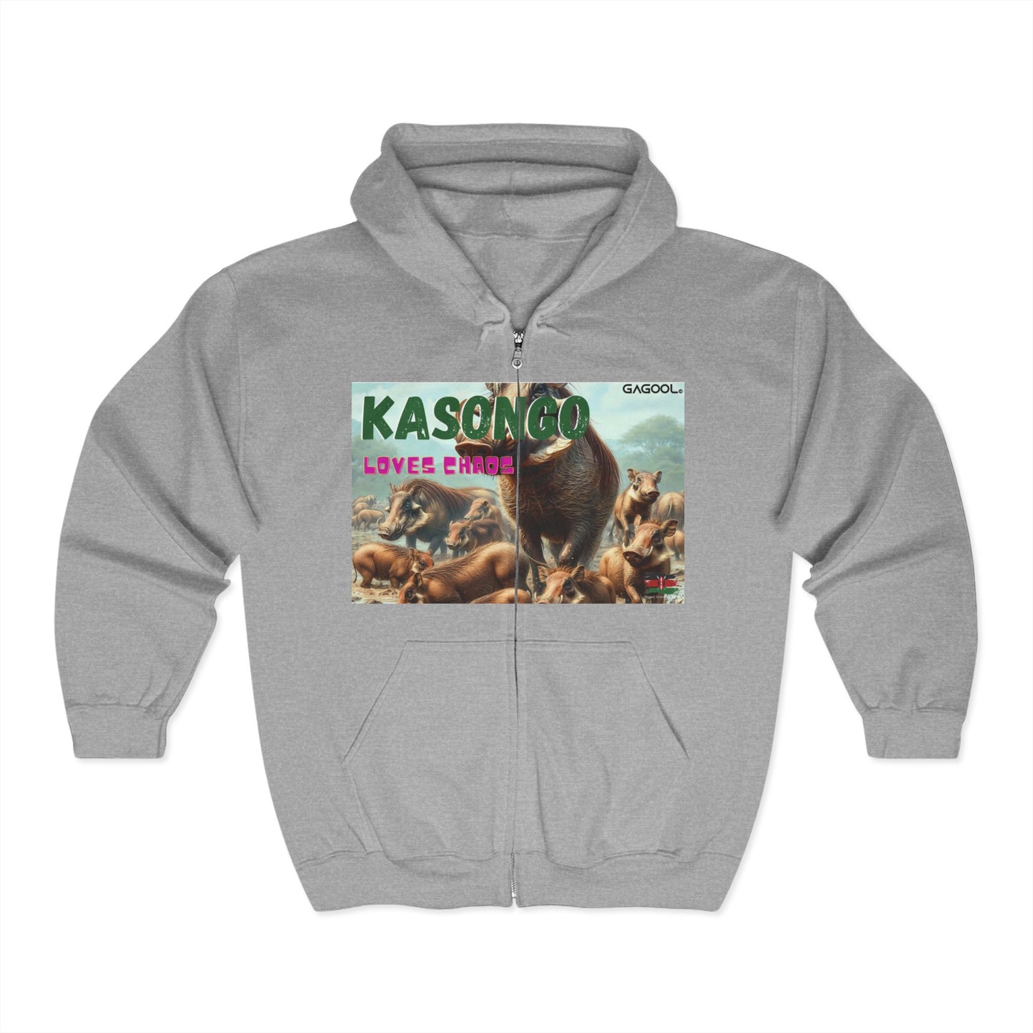 Kasongo Loves Chaos Unisex Heavy Blend Full Zip Hooded Sweatshirt