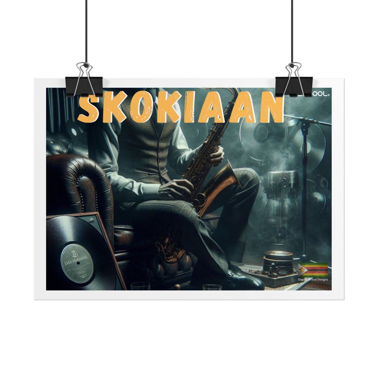 Skokiaan Jazz Music Rolled Poster - Vintage Saxophone Art Print